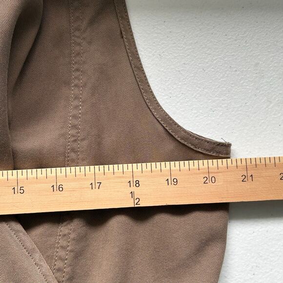 Fate Olive Green Drape Front Vest Drawstring Cinched Waist Women's Sz L - Picture 13 of 13